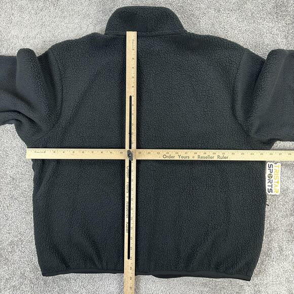 Nike Jacket Mens Small Black Full Zip Faux Fur Sherpa Oversized Fit FB8386-010 - Picture 8 of 10